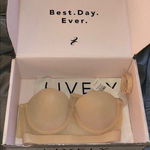 Lively Lined Strapless Bra, color “tad” size 34A